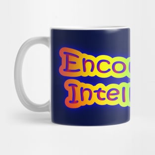 Encouraging Intelligence Neon Retro Rainbow Mug